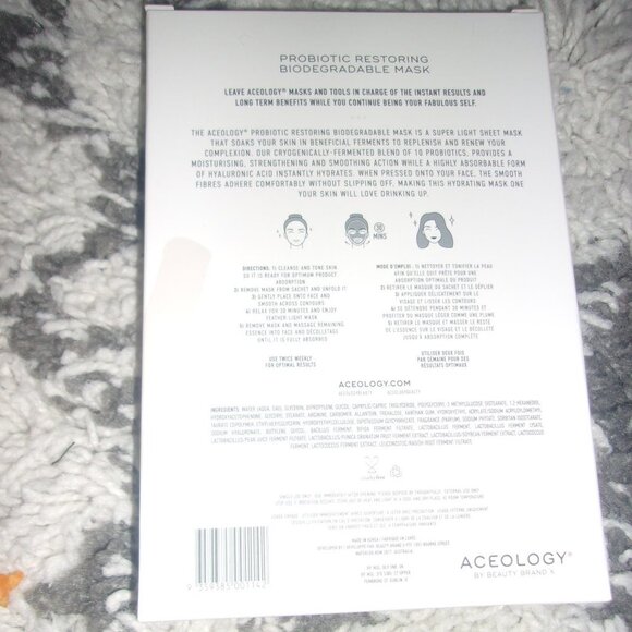 Aceology Probiotic Restoring Biodegradable Mask - 4 Pack new in package - Picture 4 of 4
